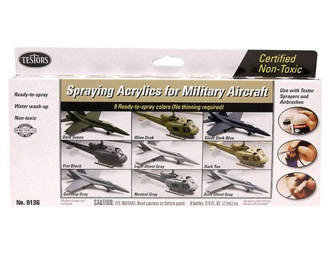 TESTORS Aircraft Spraying Acrylic Paint Set (9 Colors)