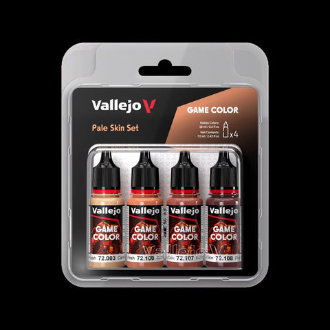 VALLEJO	18ml Bottle Pale Skin (Base, Shadow, Light) Game Color Paint Set (4 Colors)