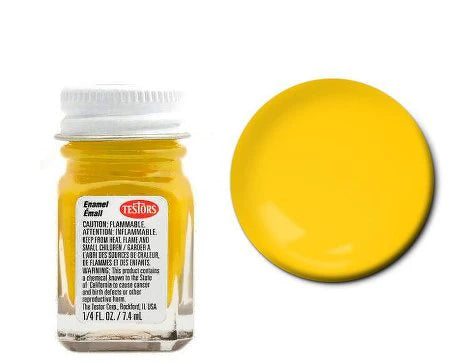 TESTORS 1/4oz. Bottle Finishing Enamel Flat Yellow