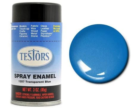 TESTORS 3oz. Spray Finishing Enamel Transparent Blue