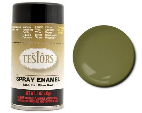 TESTORS 3oz. Spray Finishing Enamel Flat Olive Drab