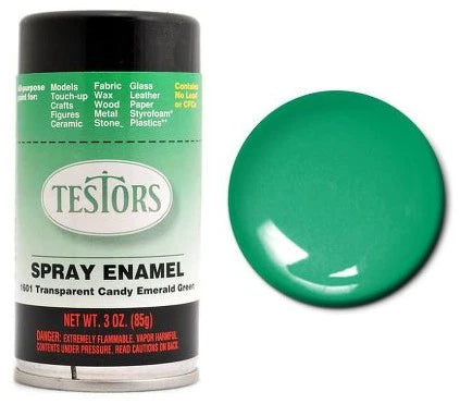 TESTORS 3oz. Spray Finishing Enamel Transparent Candy Emerald Green