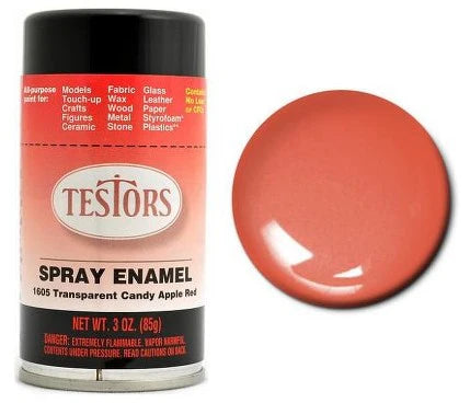 TESTORS 3oz. Spray Finishing Enamel Transparent Candy Apple Red