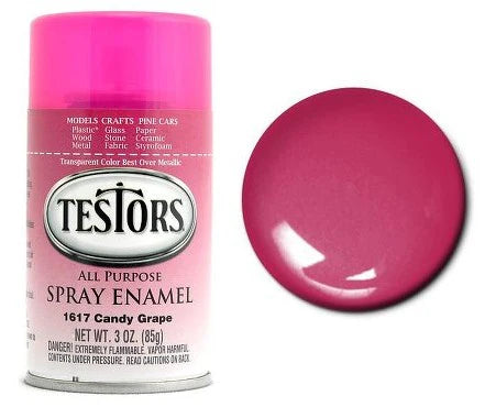 TESTORS 3oz. Spray Finishing Enamel Transparent Candy Grape