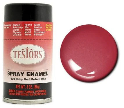 TESTORS 3oz. Spray Finishing Enamel Ruby Red Metal Flake