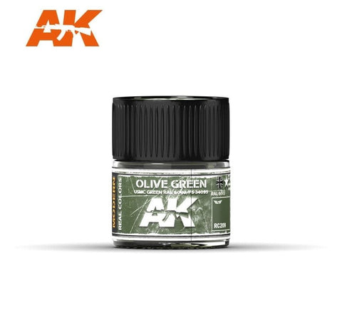 AKI Real Colors: Olive Green/USMC Green RAL6003/FS34095 Acrylic Lacquer Paint 10ml Bottle