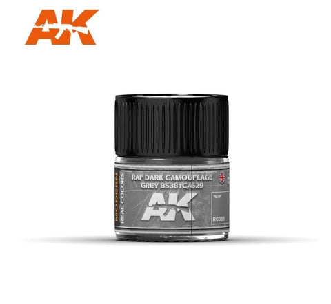 AKI Real Colors: RAF Dark Camouflage Grey BS381C/629 Acrylic Lacquer Paint 10ml Bottle