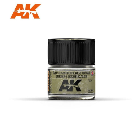 AKI Real Colors: RAF Camouflage Beige (Hemp) BS381C/689 Acrylic Lacquer Paint 10ml Bottle