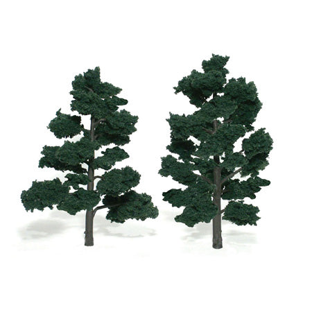 WOODLAND SCENICS Ready-Made Tree Dark Green 6" to 7" (2)