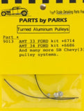 PARTS BY PARK 1/24-1/25 Pulley Set 1933-34 Ford & SB Chevy (Spun Aluminum) (3)