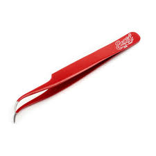 EXCEL Slant Point Tweezers, Red