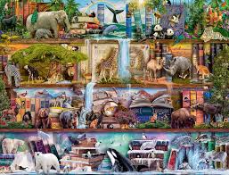 RAVENSBURGER 2000-PIECE PUZZLE  Wild Kingdom Shelves