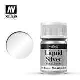 VALLEJO 35ml Bottle Metallic Liquid White Gold Model Color