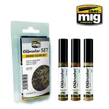 MIG Ground Oilbrusher Paint Set (3 Colors) 10ml Bottles