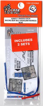 GOFER 1/24-1/25 Photo-Etch Racing Seatbelts/Harness Blue (2 Sets)