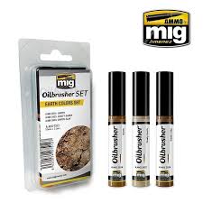 MIG Earth Oilbrusher Paint Set (3 Colors) 10ml Bottles