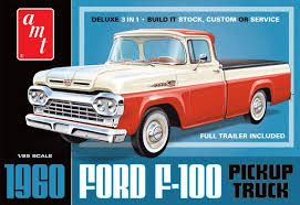 AMT 1/25 1960 Ford F100 Pickup Truck (3 in 1) w/Trailer