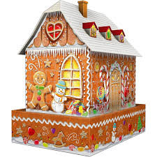 RAVENSBURGER 216-PIECE 3D PUZZLE Gingerbread House - Night Edition