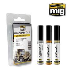 MIG Light Fading Oilbrusher Paint Set (3 Colors) 10ml Bottles