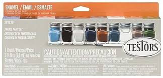 TESTORS Military Flat Enamel Paint Set (8 Colors & Thinner)