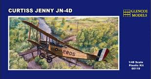 GLENCO 1/48 Curtiss Jenny JN4 BiPlane w/3 Figures