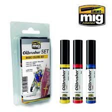 MIG Basic Oilbrusher Paint Set (3 Colors) 10ml Bottles