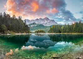 RAVENSBURGER 1000-PIECE PUZZLE Zugspitze at the Eibsee,Germany