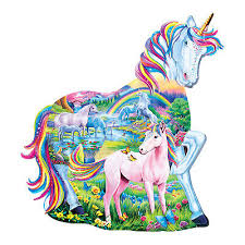 MASTER PIECES 100-PIECE PUZZLE Unicorn Family Shaped