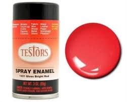 TESTORS 3oz. Spray Finishing Enamel Bright Red