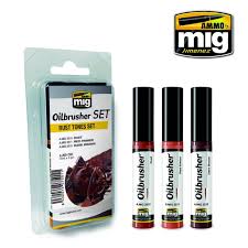 MIG Rust Tones Oilbrusher Paint Set (3 Colors) 10ml Bottles