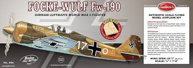 GUILLOWS 25-3/4" Wingspan Fw190 Laser Cut Kit