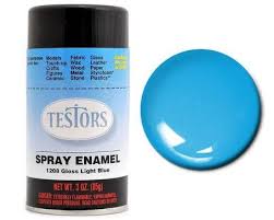 TESTORS 3oz. Spray Finishing Enamel Gloss Light Blue