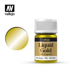 VALLEJO 35ml Bottle Metallic Liquid Old Gold Model Color