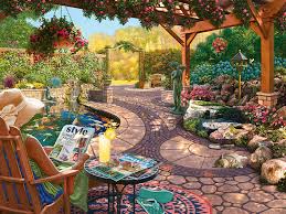 RAVENSBURGER 750-LARGE-PIECE Cozy Backyard Bliss PUZZLE