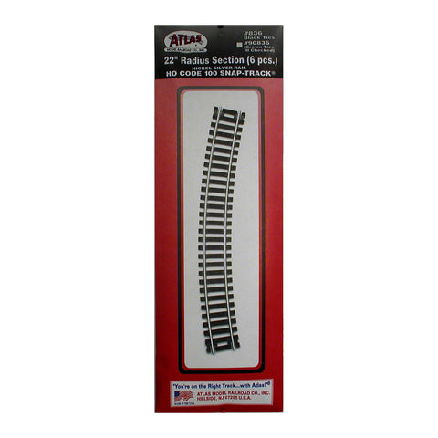 ATLAS HO Code 100 22" Radius Curve 6 pcs