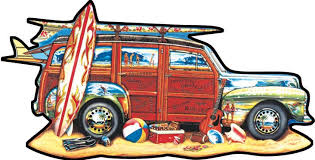 SUNSOUT 1000-PIECE SHAPED PUZZLE Surfin' Woodie