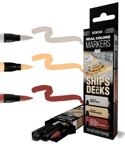 AKI Real Colors Acrylic Paint Marker Ships & Decks Set (3)