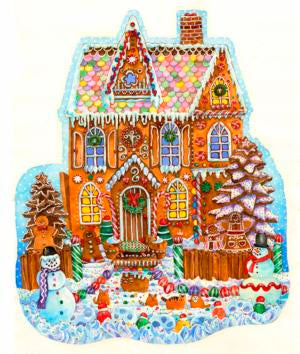 SUNSOUT 1000-PIECE SHAPED  PUZZLE Gingerbread House