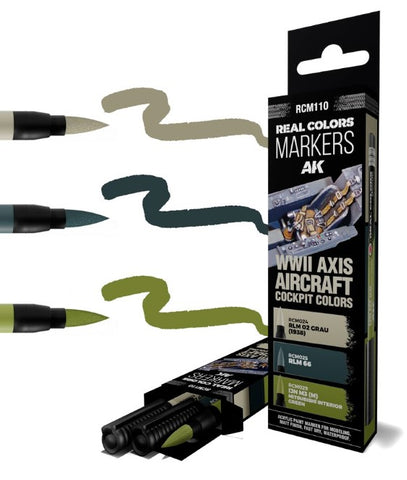 AKI Real Colors Acrylic Paint Marker WWII Axis Aircraft Cockpit Set (3)