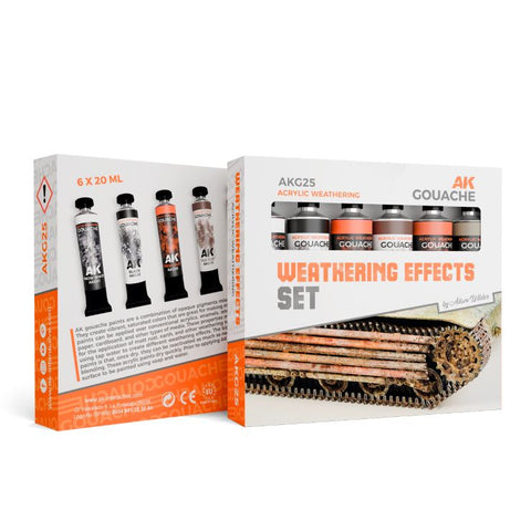 AKI Gouache: Weathering Effects Acrylic Paint Set (6 Colors) 20ml Tubes