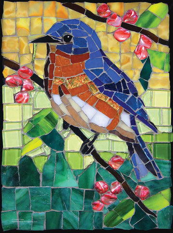 SUNSOUT 1000-PIECE  PUZZLE Stained Glass Bluebird