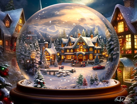 SUNSOUT 1000-PIECE  PUZZLE Snow Globe Town