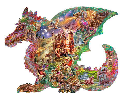 SUNSOUT 1000-PIECE SHAPED PUZZLE Dragon's  Castle