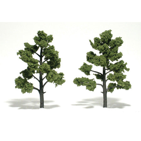 WOODLAND SCENICS Ready Made Tree, Light Green 5" to 6" (2)