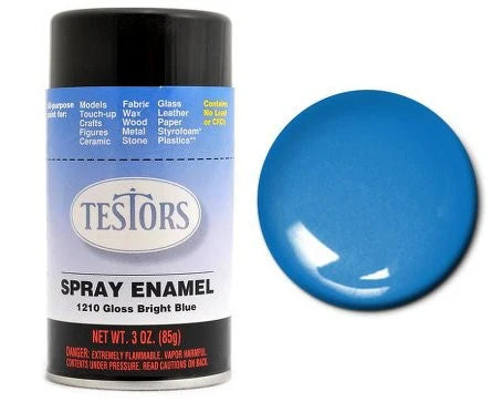 TESTORS 3oz. Spray Finishing Enamel Gloss Bright Blue