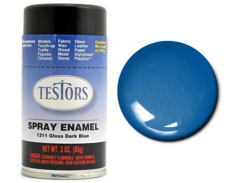 TESTORS 3oz. Spray Finishing Enamel Gloss Dark Blue