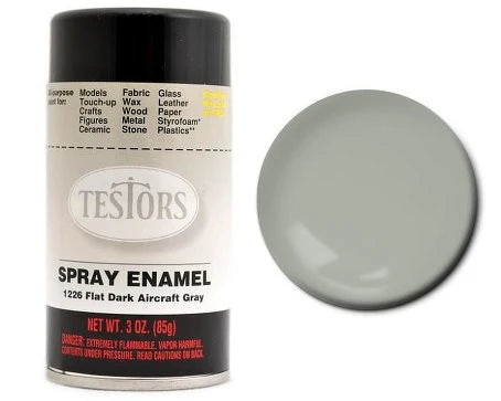 TESTORS 3oz. Spray Finishing Enamel Flat Dark Aircraft Grey