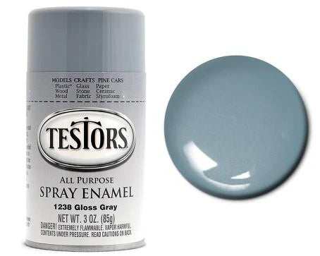 TESTORS 3oz. Spray Finishing Enamel Gloss Grey