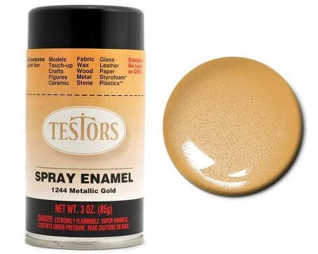 TESTORS 3oz. Spray Finishing Enamel Metallic Gold