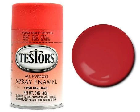 TESTORS 3oz. Spray Finishing Enamel Flat Red